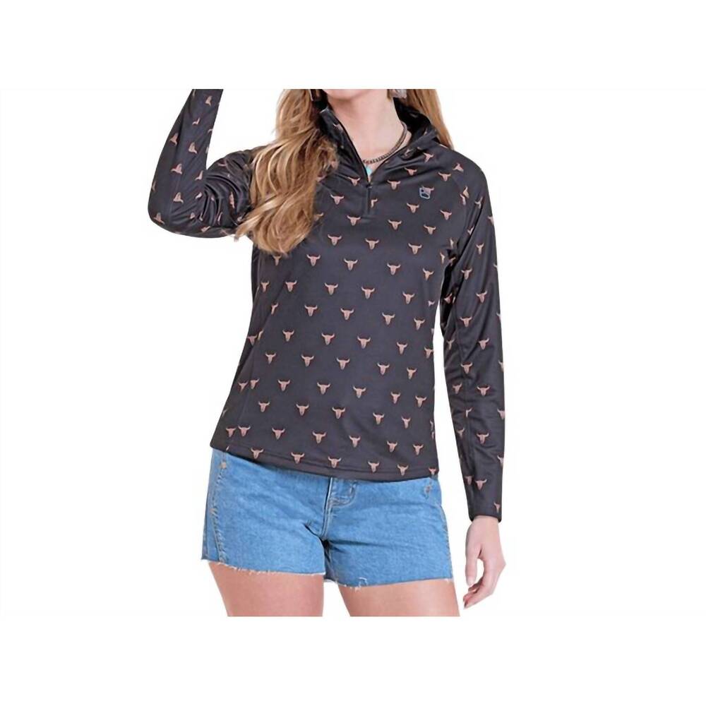 NEW ROCK & ROLL DENIM steer skull print perfect pullover in black